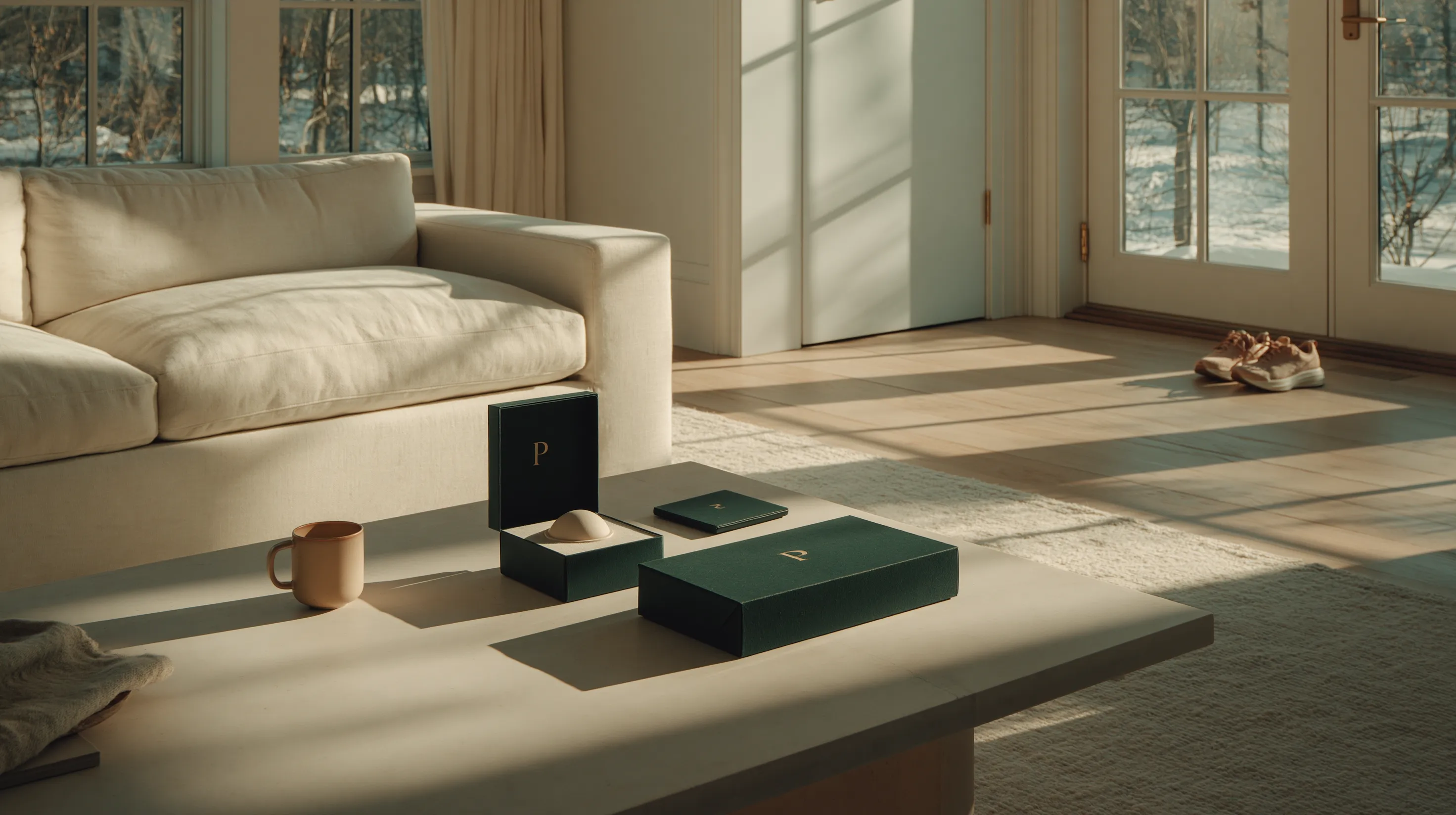 Pep Club kit on a side table in a sunlit modern home